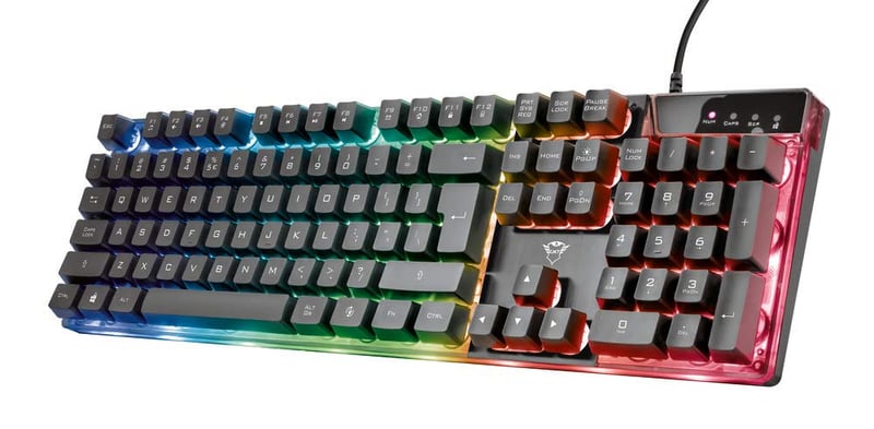 Herná klávesnica Trust 835 Azor – talianske rozloženie QWERTY, podsvietenie RGB LED, funkcia anti-ghosting, USB, čierna – PC, notebook, Mac