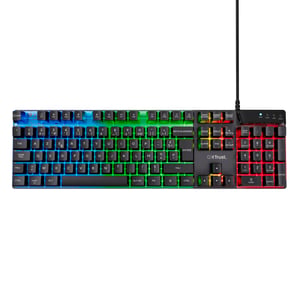 Tastatură de gaming GXTrust Azor, layout AZERTY (francez), iluminare LED, negru, cu fir