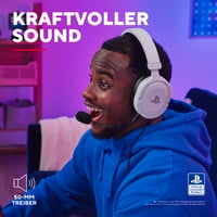 Herné slúchadlá GXTrust Forta PS5, licencované pre PlayStation 5, biele | 50 mm meniče, 3D audio, 3,5 mm jack, odnímateľný mikrofón, 1,2 m kábel 3