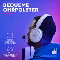 Herné slúchadlá GXTrust Forta PS5, licencované pre PlayStation 5, biele | 50 mm meniče, 3D audio, 3,5 mm jack, odnímateľný mikrofón, 1,2 m kábel 4