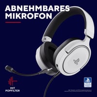 Herné slúchadlá GXTrust Forta PS5, licencované pre PlayStation 5, biele | 50 mm meniče, 3D audio, 3,5 mm jack, odnímateľný mikrofón, 1,2 m kábel 6