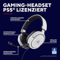 Herné slúchadlá GXTrust Forta PS5, licencované pre PlayStation 5, biele | 50 mm meniče, 3D audio, 3,5 mm jack, odnímateľný mikrofón, 1,2 m kábel 2