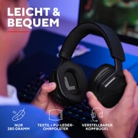 Herné slúchadlá Trust GXT 1493 Ravox, bezdrôtové, Bluetooth a 2,4 GHz, mikrofón, 50 mm meniče, 70-hodinová výdrž batérie, čierne, PS5, PS4, Switch, PC 7