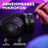 Herné slúchadlá Trust GXT 1493 Ravox, bezdrôtové, Bluetooth a 2,4 GHz, mikrofón, 50 mm meniče, 70-hodinová výdrž batérie, čierne, PS5, PS4, Switch, PC 8