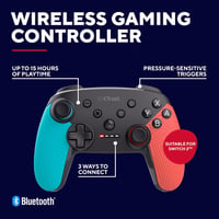 GXTrust GXT1246B Muta vezeték nélküli Bluetooth kontroller Nintendo Switch Lite és OLED konzolhoz, 15 óra tölthető akku, rezgés, mozgás, kék 2