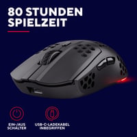 Mouse de Gaming Wireless Trust Helox - Ultrăușor 75g, Negru 5