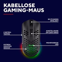 Mouse de Gaming Wireless Trust Helox - Ultrăușor 75g, Negru 2