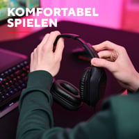 GXTrust Rayne ľahké herné slúchadlá PC Xbox PS5 Switch Mobil čierne cez uši 50 mm menič 3,5 mm jack 2 m kábel káblové slúchadlá 7
