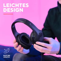 GXTrust Rayne ľahké herné slúchadlá PC Xbox PS5 Switch Mobil čierne cez uši 50 mm menič 3,5 mm jack 2 m kábel káblové slúchadlá 3