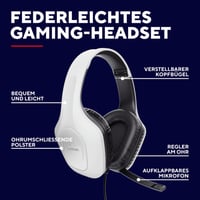 Căști de Gaming Ușoare GXTrust Rayne pentru PC, Xbox, PS5, Switch și Mobil, Alb - Căști Gamer cu Fir și Microfon 2