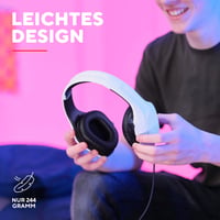 Căști de Gaming Ușoare GXTrust Rayne pentru PC, Xbox, PS5, Switch și Mobil, Alb - Căști Gamer cu Fir și Microfon 3