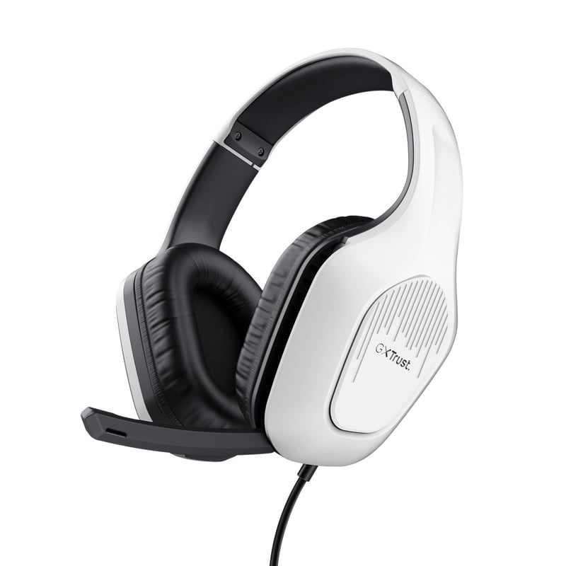 Căști de Gaming Ușoare GXTrust Rayne pentru PC, Xbox, PS5, Switch și Mobil, Alb - Căști Gamer cu Fir și Microfon