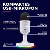 Microfon cu condensator USB Trust Yami, Alb, cu filtru pop, pentru PC, Podcast, Streaming, Twitch, Discord, ASMR 2