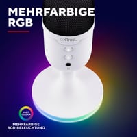 Microfon cu condensator USB Trust Yami, Alb, cu filtru pop, pentru PC, Podcast, Streaming, Twitch, Discord, ASMR 5