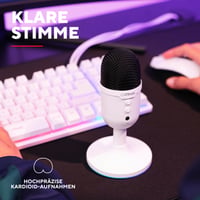 Microfon cu condensator USB Trust Yami, Alb, cu filtru pop, pentru PC, Podcast, Streaming, Twitch, Discord, ASMR 3