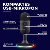 USB kondenzátorový mikrofón GXTrust Yami, čierny – pre streaming, podcasty, Twitch, Discord, ASMR, s pop filtrom, pre PC 2