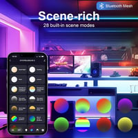 GY Bluetooth Mesh E27 G95 14W LED izzó RGB + meleg/hideg fehér, okos szabályozható, zeneüzemmód 5