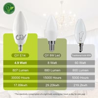 GY E14 LED Izzó 4.9W Természetes Fehér 4000K 807 Lumen Energiatakarékos Gyertya Forma 6db - 6 Stück, 4.9 W - 4000 K 4
