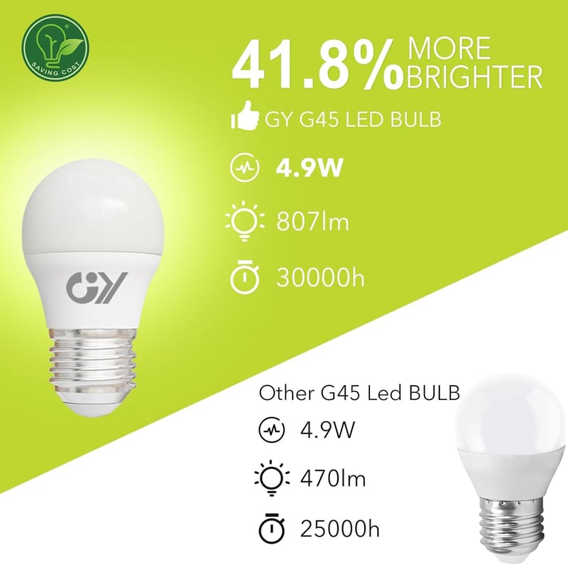 GY E27 LED izzó 4.9W 4000K 807 lumen semleges fehér 6db csomag