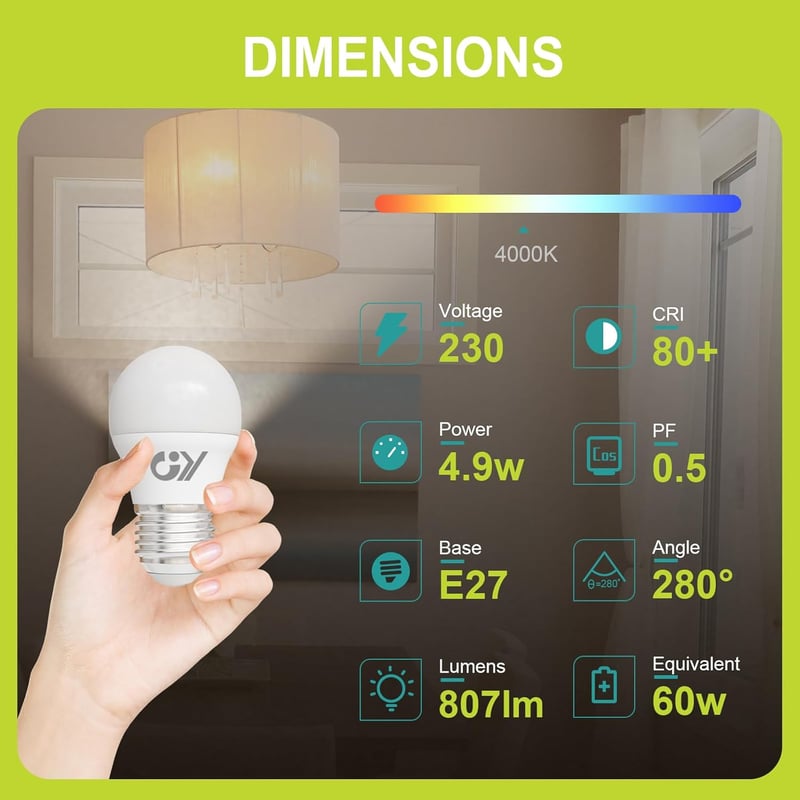GY E27 LED izzó 4.9W 4000K 807 lumen semleges fehér 6db csomag