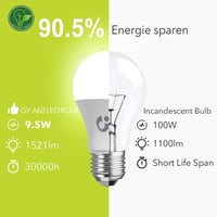 GY E27 LED izzó 9.5W 4000K semleges fehér 1521 lumen A60 energiatakarékos 2db 3