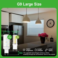 GY G9 LED izzó meleg fehér 3000K 4,9W 75W helyettesítő 908 lumen flicker-free 5db 3