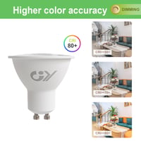 GY GU10 LED prigušiva žarulja, toplo bijela, 4,9W, 780 lumena, 3000K, zamjena za 75W halogenu žarulju, kut snopa 120°, štedna, 10 komada 5