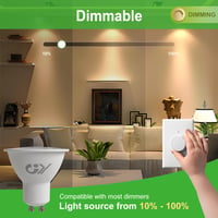GY GU10 LED prigušiva žarulja, toplo bijela, 4,9W, 780 lumena, 3000K, zamjena za 75W halogenu žarulju, kut snopa 120°, štedna, 10 komada 2