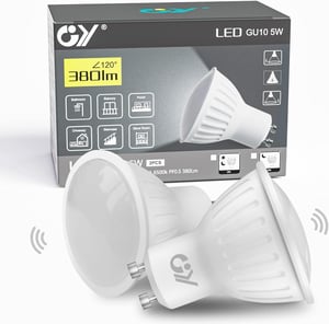 LED žiarovka GY GU10 s pohybovým senzorom 5W 6500K studená biela - 380 lm