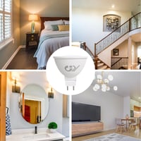Bec LED GY GU5.3, Alb Cald, 12V MR16, 4,5W, 663 Lumeni, 3000K, Echivalent 40W, AC/DC Fără Pâlpâire, Unghi fascicul 110°, Nereglementabil, 12 bucăți 9