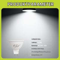 LED žiarovka GU5.3 MR16, studená biela 6500K, 4,5W, 663 lúmenov, uhol vyžarovania 110°, nestmievateľná, náhrada za 40W, 12V AC/DC, balenie 12 ks 2