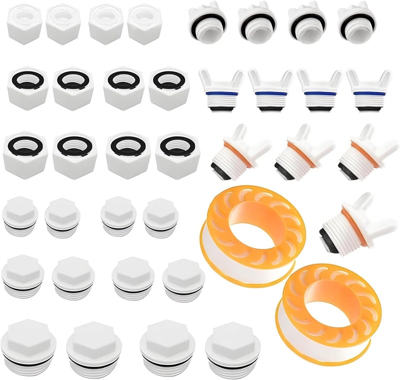 Gyipe Blanking Plugs 36db Vízcsap Dugó BSP Menet Gumi Tömítéssel Mosógéphez