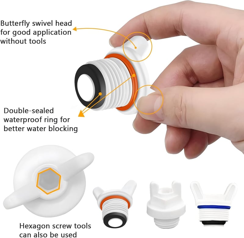 Gyipe Blanking Plugs 36db Vízcsap Dugó BSP Menet Gumi Tömítéssel Mosógéphez