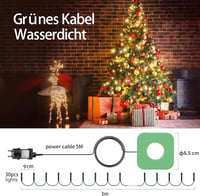 GYLEFY 3m 480 LED Karácsonyfa Fényfüzér 16 Ágú Meleg Fehér Vízálló Beltéri Kültéri - 3 metres, Warm White 3