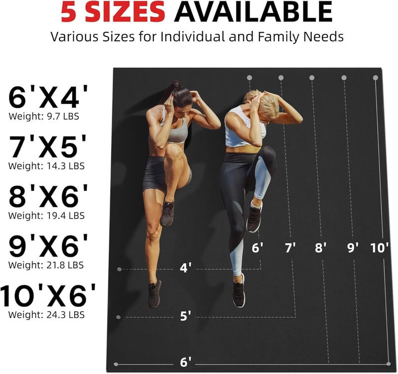GymCope XXL Jógaszőnyeg - Extra Széles Fitness Matrac 183x122 cm, 8 mm Vastag, Csúszásmentes PVC, Pilates, Torna, Edzés

AI: I've created a 
