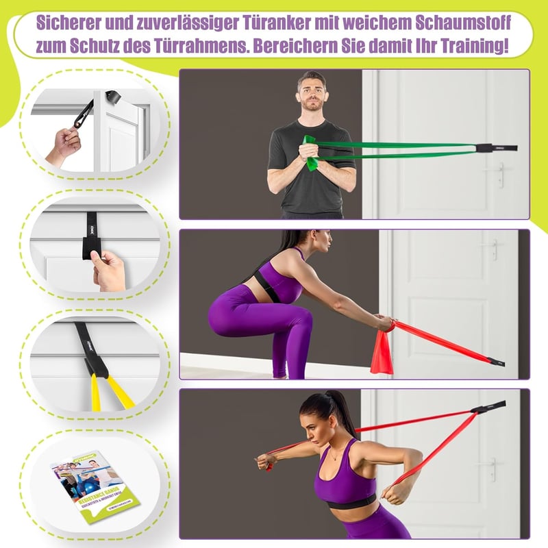 GYMERK Fitness szalag szett 3 darab 1,8m ellenállásos gumiszalag jóga edzéshez