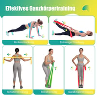 GYMERK Fitneszbandz szett 4 darab, 1,8-2M ellenállásos gumiszalag, jóga pilates edzéshez 6