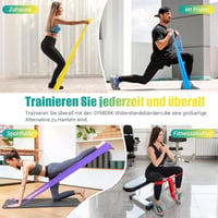 GYMERK Fitneszbandz szett 4 darab, 1,8-2M ellenállásos gumiszalag, jóga pilates edzéshez 5