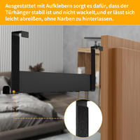 Gypie Ajtóra Akasztó 2db Fém Fekete Matt 6 Horgos Ruhaakasztó 3