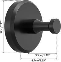 Gypie Szívókorongos Horog 4db Fekete Fém Fürdőszobai Rögzítés Fúrás Nélkül 6