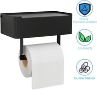 Gypie Toalettpapír Tartó Nedves Törlőkendő Dobozzal, Rozsdamentes Acél, Öntapadós - Mit Feuchttücherbox, Black 4