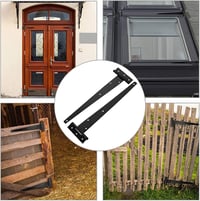 GZLCEU 2 darab T pánt ajtópánt fekete, 14 csavarral és csavarhúzóval, 250 x 72 x 25 x 1.8 mm, kerti kapu, istállóajtó, szekrény 7