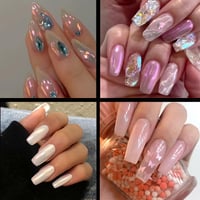GZMAYUEN króm körömpor pigment - rózsaszín aurora / lila aurora gyöngy - 2 szín 6
