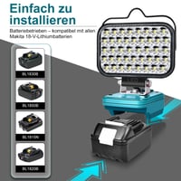 Proiector LED cu acumulator GZYZ pentru baterii Makita 18V, 90W 7500LM, reflector wireless, lampă de lucru pentru șantier cu port USB și Type-C, lampă de camping pentru grădină și garaj (fără acumulator) 6