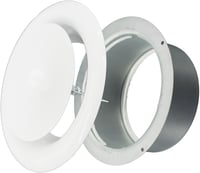 H&C VENT 125mm Állítható Szellőzőcsatorna Szelep Fém Fehér Diffúzorral 4