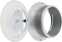 H&C VENT 125mm Állítható Szellőzőcsatorna Szelep Fém Fehér Diffúzorral 5