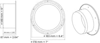 H&C VENT Fali Perem 150 mm Légkondicionáló Szellőzőrendszer Csatlakozó - PVC Fali Átvezetés Elszívó Tömlőhöz Klíma Ventillátor 2