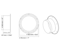 H&C VENT Nástenná Príruba 150 mm Klimatizácia Vetrací Systém Konektor - PVC Nástenný Priechod pre Odsávaciu Hadicu Klimatizácie Ventilátor 2