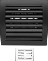 H&C VENT szellőzőrács 190x190mm rovarháló fekete szellőztetés 1