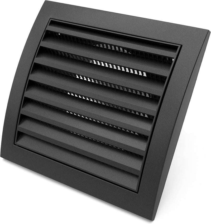 H&C VENT szellőzőrács 190x190mm rovarháló fekete szellőztetés